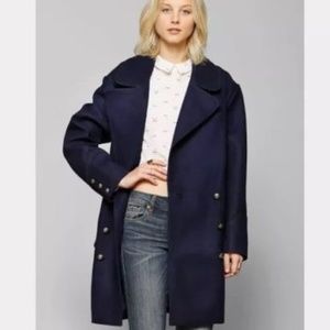 BB DAKOTA Navy Double Breasted Oversized Coat